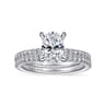 Noa - 14K White Gold Oval Diamond Engagement Ring - 0.42 ct