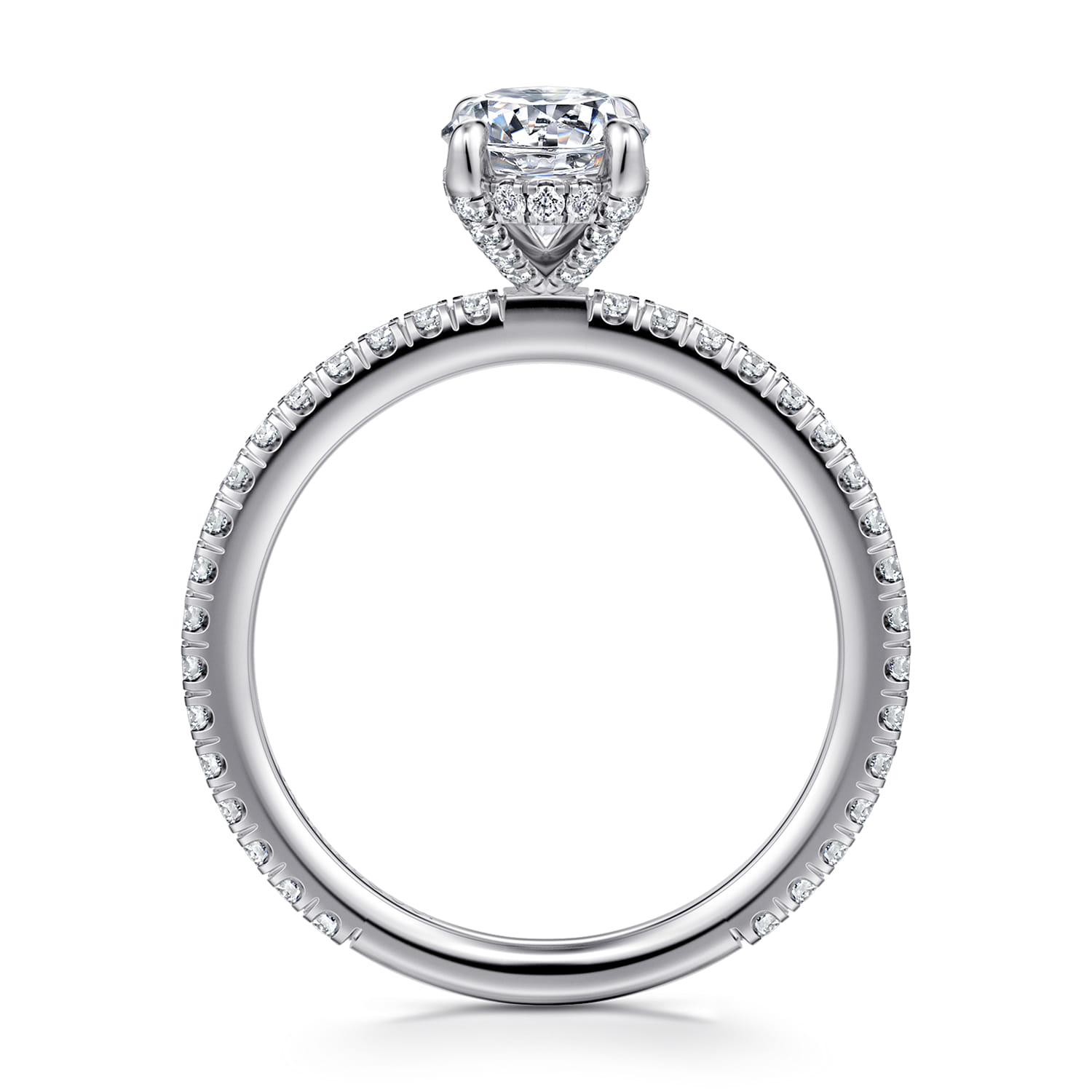 Noa - 14K White Gold Oval Diamond Engagement Ring - 0.45 ct - Shot 2