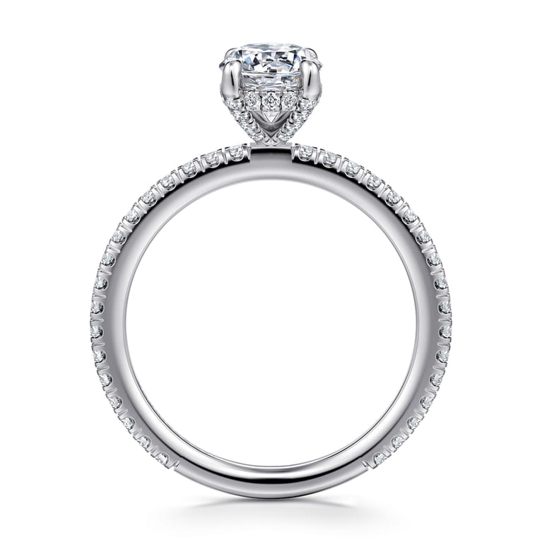 Noa - 14K White Gold Oval Diamond Engagement Ring - 0.45 ct - Shot 2