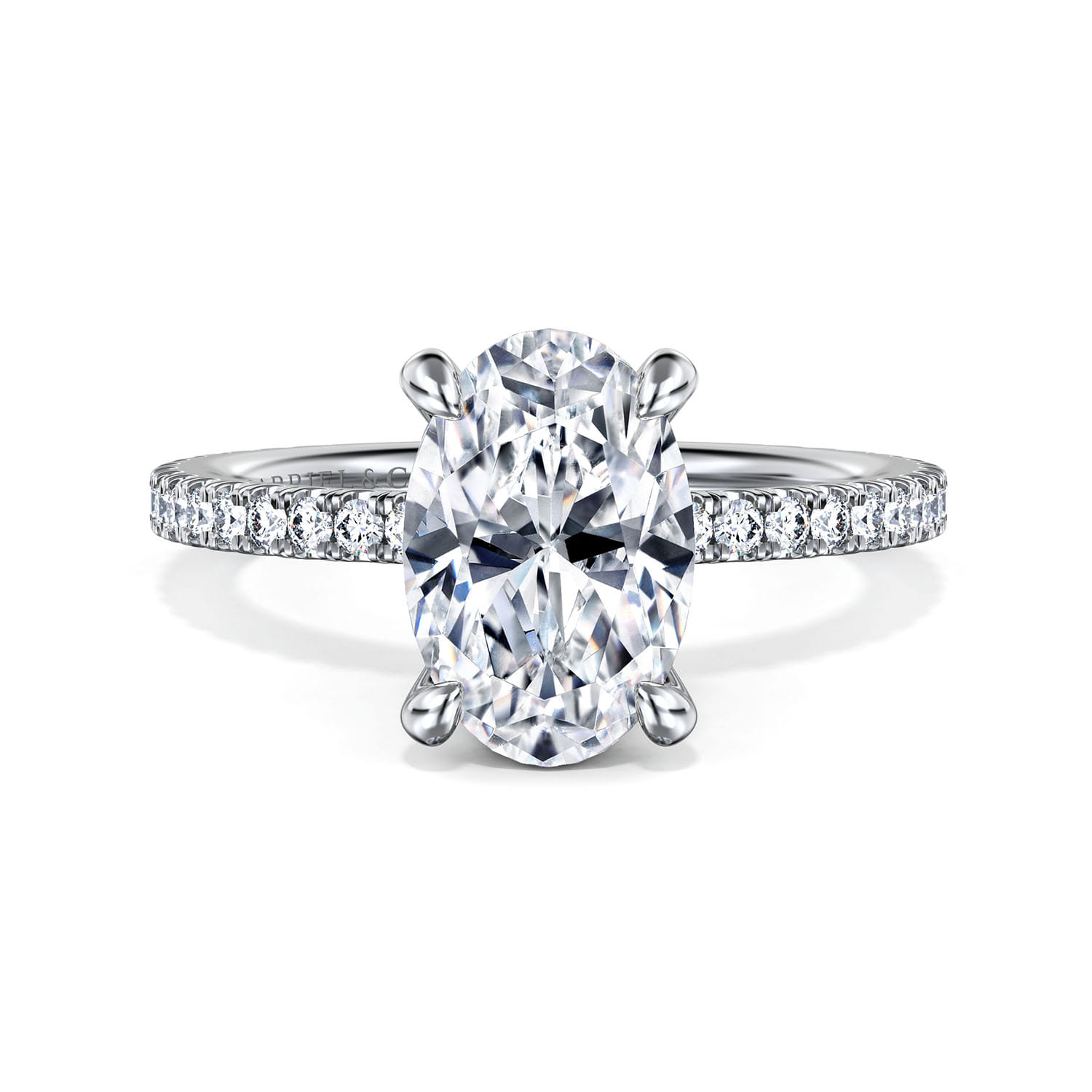 Noa - 14K White Gold Oval Diamond Engagement Ring - 0.45 ct - Shot 1