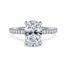 Noa - 14K White Gold Oval Diamond Engagement Ring - 0.45 ct