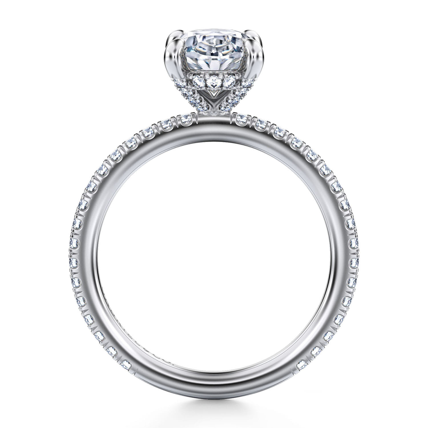 Noa - 14K White Gold Oval Diamond Engagement Ring - 0.45 ct - Shot 2