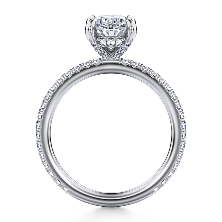 Noa - 14K White Gold Oval Diamond Engagement Ring - 0.45 ct - Shot 2