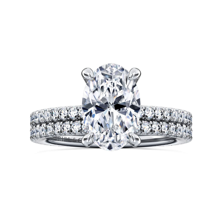 Noa - 14K White Gold Oval Diamond Engagement Ring - 0.45 ct - Shot 4