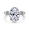 Camden - 14K White Gold Hidden Halo Oval Diamond Engagement Ring - 0.55 ct