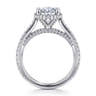 Camden - 14K White Gold Hidden Halo Oval Diamond Engagement Ring - 0.55 ct