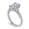 Camden - 14K White Gold Hidden Halo Oval Diamond Engagement Ring - 0.55 ct