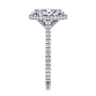 Camden - 14K White Gold Hidden Halo Oval Diamond Engagement Ring - 0.55 ct