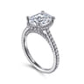Camden - 14K White Gold Hidden Halo Oval Diamond Engagement Ring - 0.6 ct