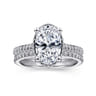 Camden - 14K White Gold Hidden Halo Oval Diamond Engagement Ring - 0.6 ct