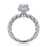Leeda - 14K White Gold Oval Hidden Halo Diamond Engagement Ring - 2 ct