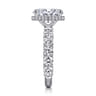 Leeda - 14K White Gold Oval Hidden Halo Diamond Engagement Ring - 2 ct