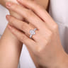 Leeda - 14K White Gold Oval Hidden Halo Diamond Engagement Ring - 2 ct