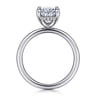Cari - 14K White Gold Hidden Halo Oval Diamond Engagement Ring - 0.08 ct
