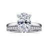 Cari - 14K White Gold Hidden Halo Oval Diamond Engagement Ring - 0.08 ct