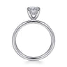 Cari - 14K White Gold Hidden Halo Oval Diamond Engagement Ring - 0.06 ct