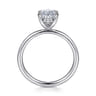 Cari - 14K White Gold Hidden Halo Oval Diamond Engagement Ring - 0.06 ct