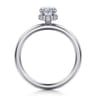 Rainah - 14K White Gold Hidden Halo Oval Diamond Engagement Ring - 0.1 ct