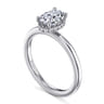 Rainah - 14K White Gold Hidden Halo Oval Diamond Engagement Ring - 0.1 ct