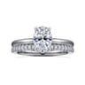 Rainah - 14K White Gold Hidden Halo Oval Diamond Engagement Ring - 0.1 ct