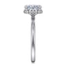 Rainah - 14K White Gold Hidden Halo Oval Diamond Engagement Ring - 0.1 ct