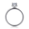 Rainah - 14K White Gold Hidden Halo Oval Diamond Engagement Ring - 0.11 ct