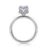 Rainah - 14K White Gold Hidden Halo Oval Diamond Engagement Ring - 0.13 ct