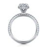 Senne - 14K White Gold Oval Cut Hidden Halo Diamond Engagement Ring - 0.4 ct