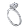 Senne - 14K White Gold Oval Cut Hidden Halo Diamond Engagement Ring - 0.4 ct