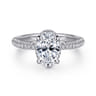 Caly - 14K White Gold Oval Halo Diamond Engagement Ring - 0.5 ct