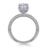 Caly - 14K White Gold Oval Halo Diamond Engagement Ring - 0.5 ct