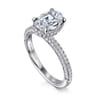 Caly - 14K White Gold Oval Halo Diamond Engagement Ring - 0.5 ct