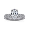 Caly - 14K White Gold Oval Halo Diamond Engagement Ring - 0.5 ct