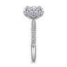 Caly - 14K White Gold Oval Halo Diamond Engagement Ring - 0.5 ct