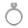 Caly - 14K White Gold Oval Halo Diamond Engagement Ring - 0.5 ct