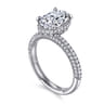 Caly - 14K White Gold Oval Halo Diamond Engagement Ring - 0.5 ct