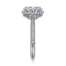 Caly - 14K White Gold Oval Halo Diamond Engagement Ring - 0.5 ct