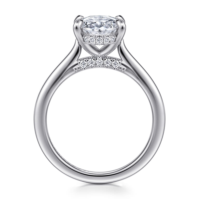 Ericka - 14K White Gold Oval Diamond Engagement Ring - 0.16 ct - Shot 2