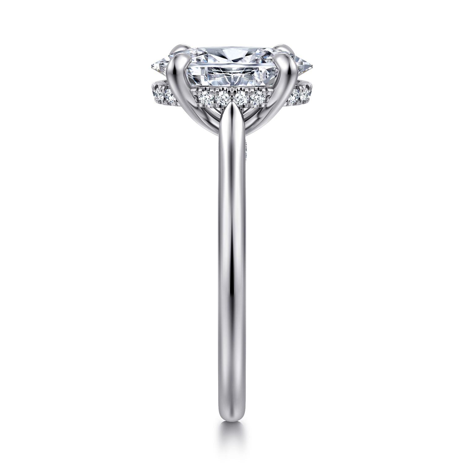 Ericka - 14K White Gold Oval Diamond Engagement Ring - 0.16 ct - Shot 4