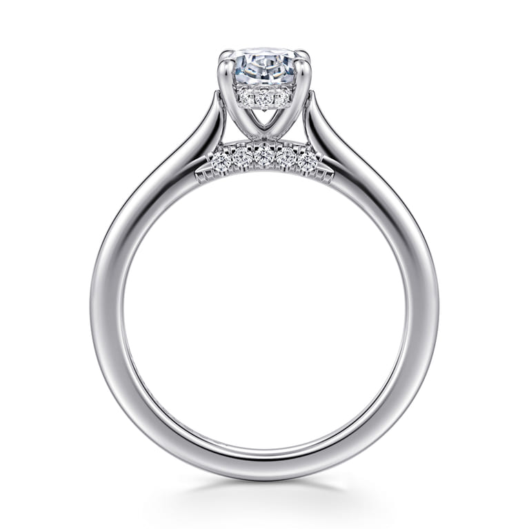 Ericka - 14K White Gold Oval Diamond Engagement Ring - 0.15 ct - Shot 2