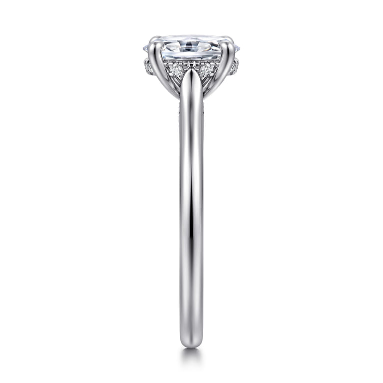 Ericka - 14K White Gold Oval Diamond Engagement Ring - 0.15 ct - Shot 4