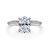 Ericka - 14K White Gold Oval Diamond Engagement Ring - 0.12 ct