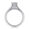 Ericka - 14K White Gold Oval Diamond Engagement Ring - 0.12 ct