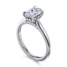 Ericka - 14K White Gold Oval Diamond Engagement Ring - 0.12 ct