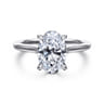 Ericka - 14K White Gold Oval Diamond Engagement Ring - 0.13 ct