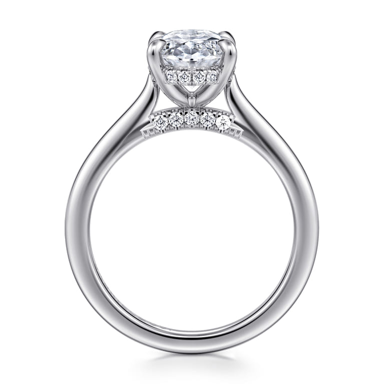 Ericka - 14K White Gold Oval Diamond Engagement Ring - 0.13 ct - Shot 2