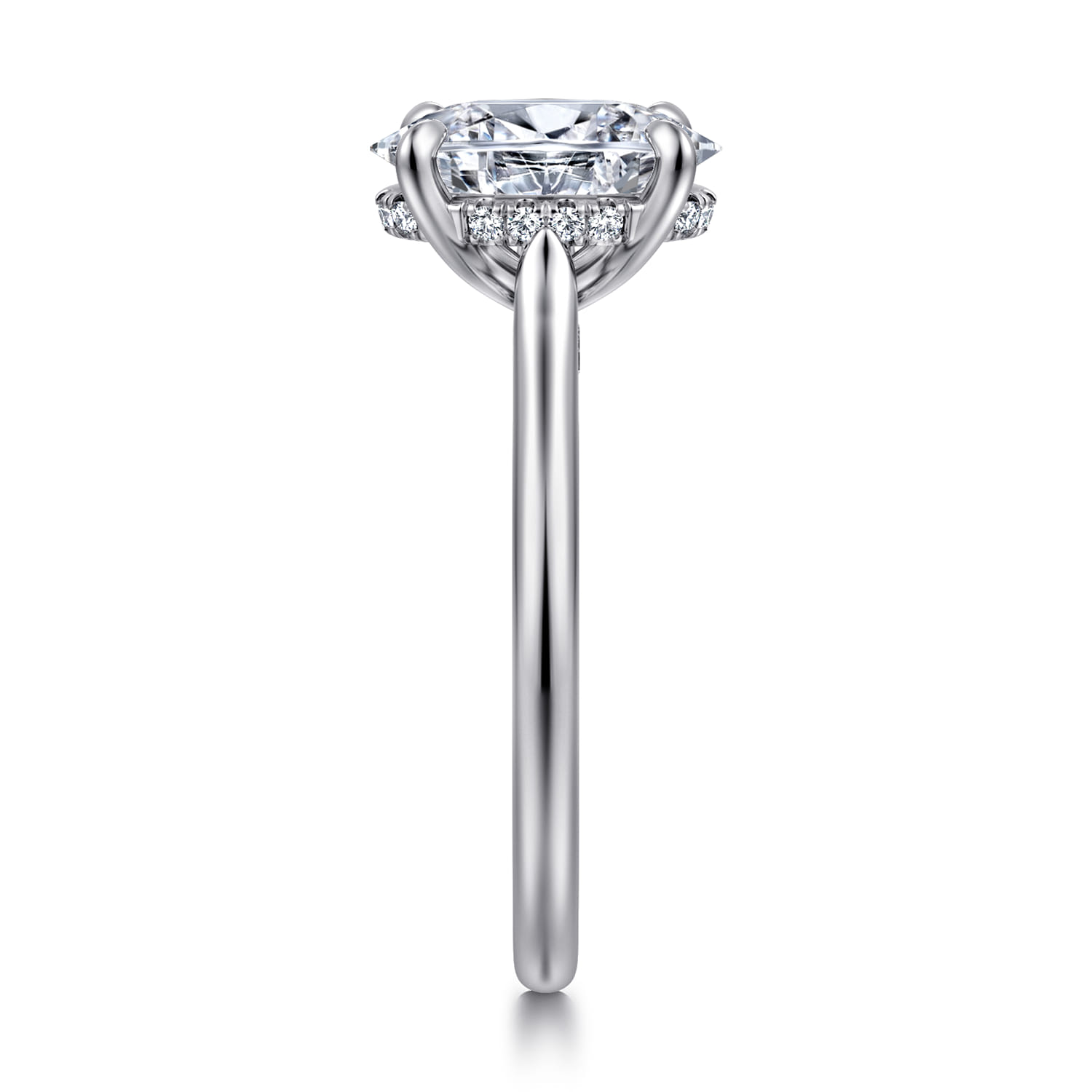 Ericka - 14K White Gold Oval Diamond Engagement Ring - 0.13 ct - Shot 4