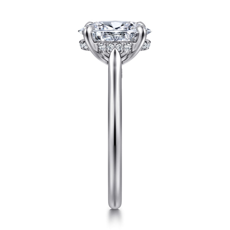 Ericka - 14K White Gold Oval Diamond Engagement Ring - 0.13 ct - Shot 4