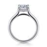 Aldon - 14K White Gold Oval Halo Diamond Engagement Ring - 0.14 ct
