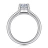 Aldon - 14K White Gold Oval Halo Diamond Engagement Ring - 0.08 ct